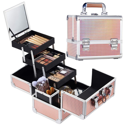 Box Tray With Mirror Makeup Artist Go Out Cosmetic Cases