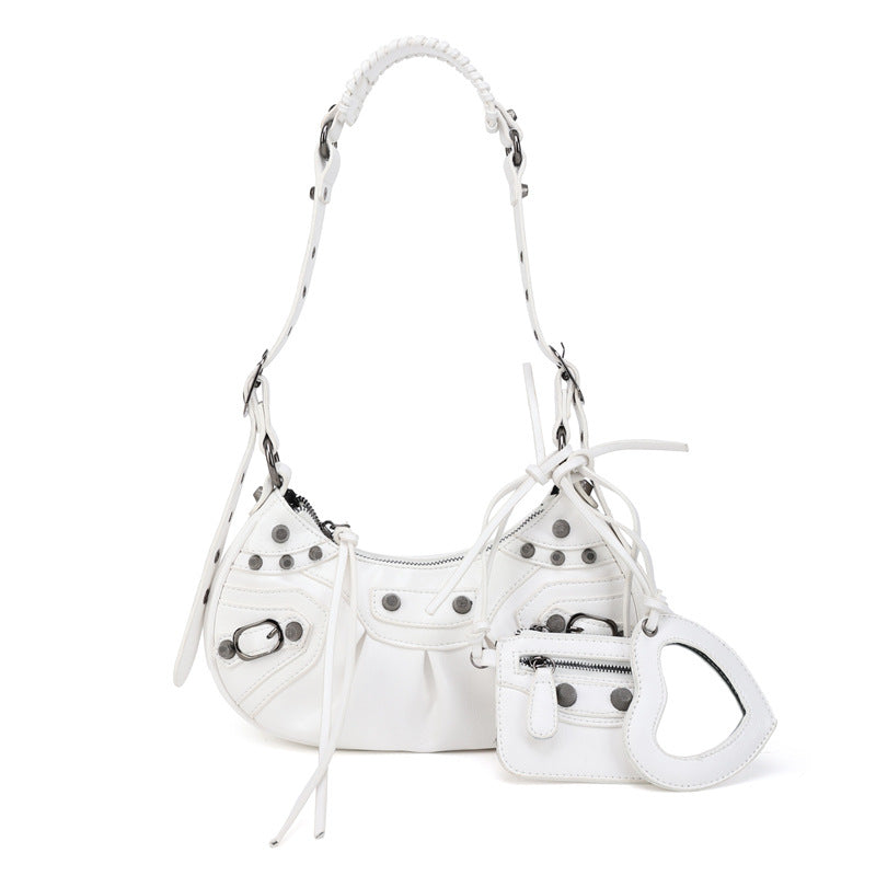 Motorcycle Three-in-one Crocodile Rivet Underarm Selenodont Shoulder Bags