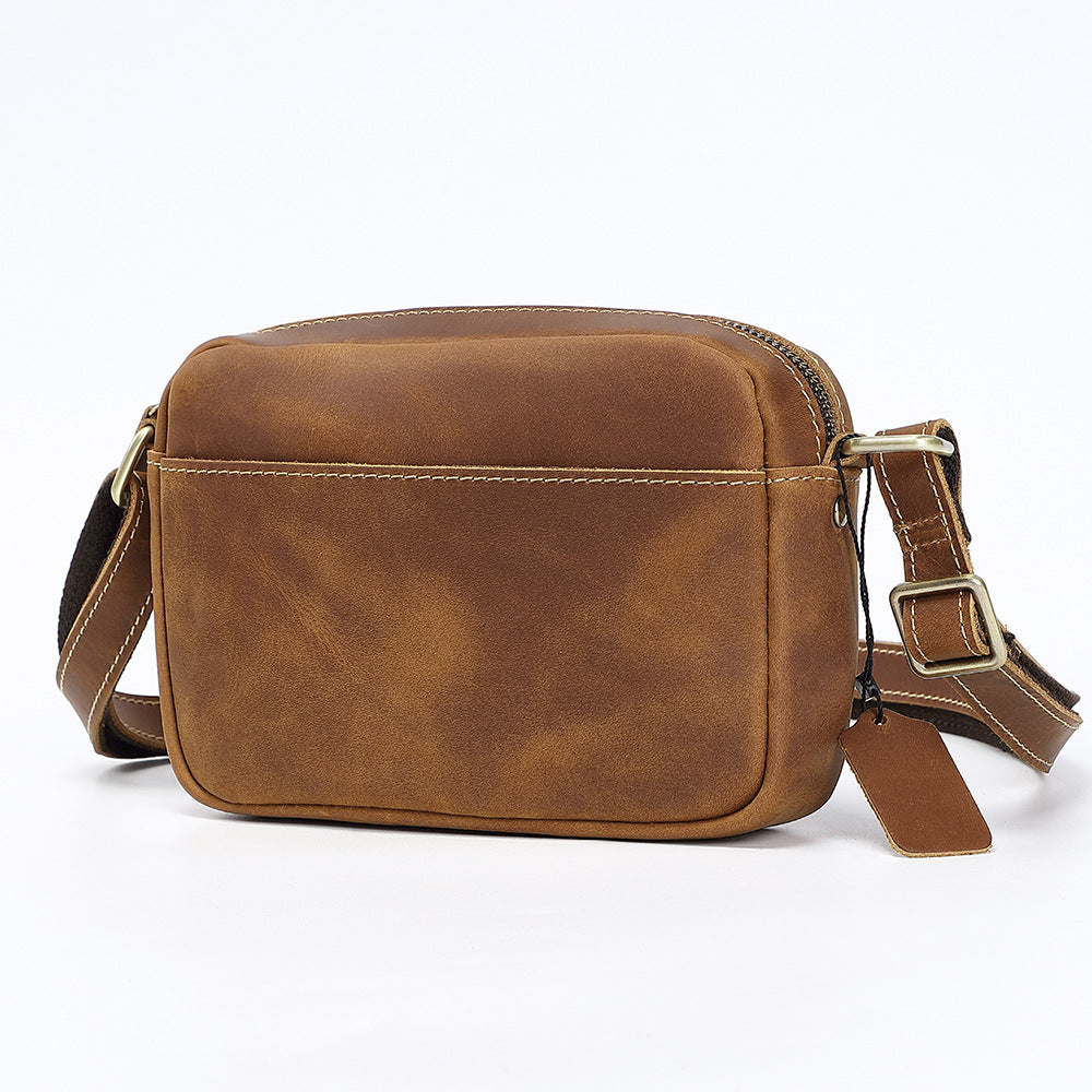 Men's Compact First Layer Cowhide Crazy Horse Men's Messenger Bags