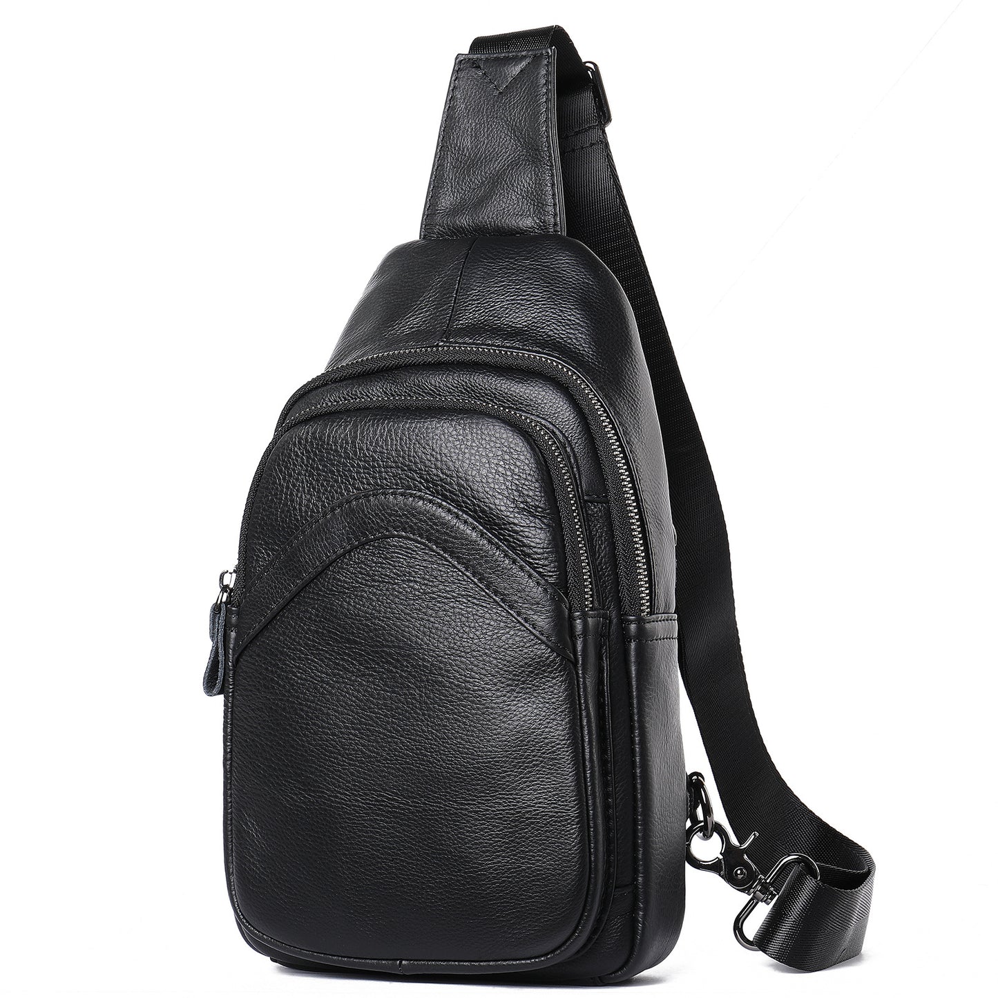 Men's Slanted High-grade Household First Layer Cowhide Men's Chest Bags