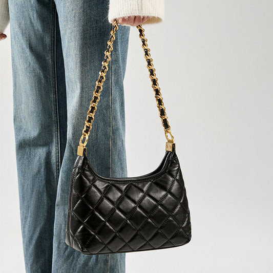 Women's Style Chain Genuine Leather Niche Temperament Bags