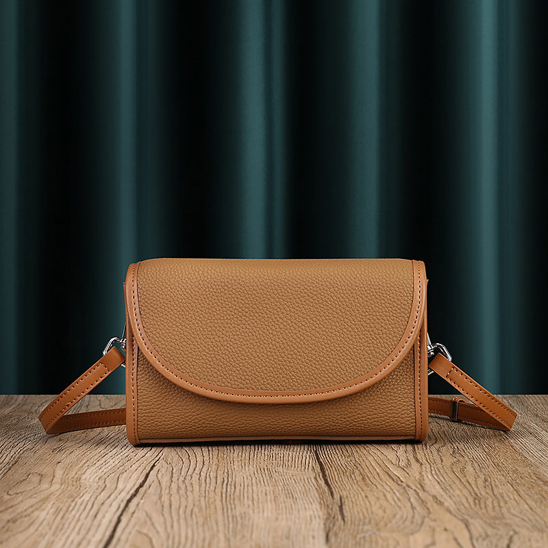 Women's Leather Advanced Texture Retro Pillow Contrast Shoulder Bags