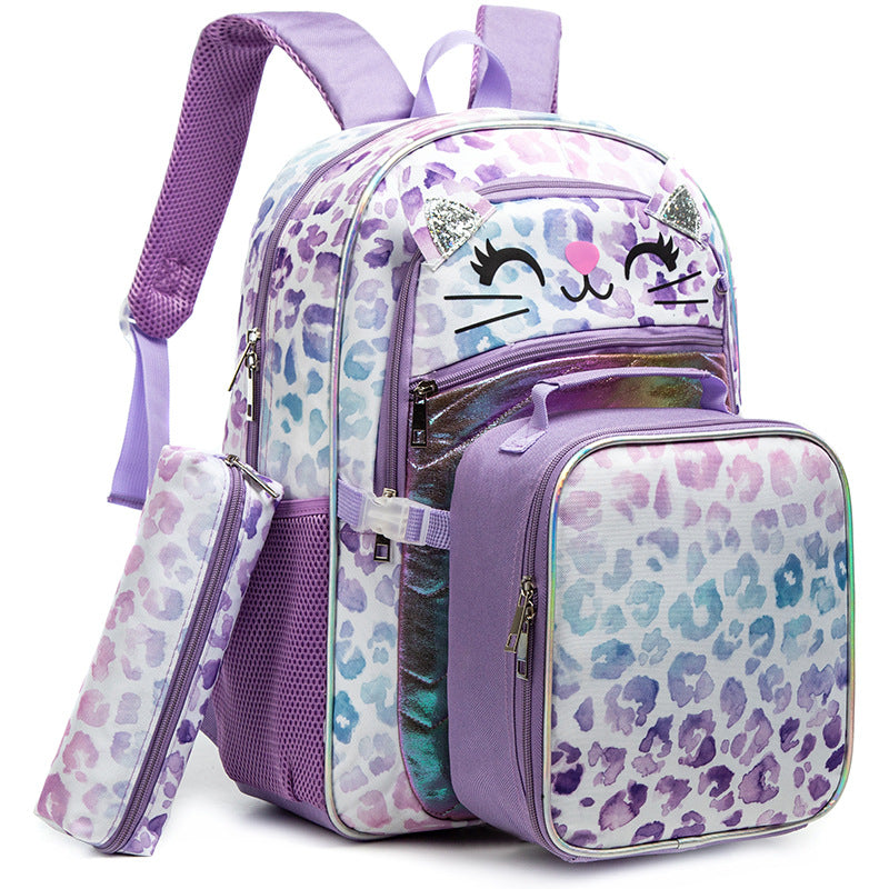 Korean Leather Cute Embroidered For Primary Backpacks