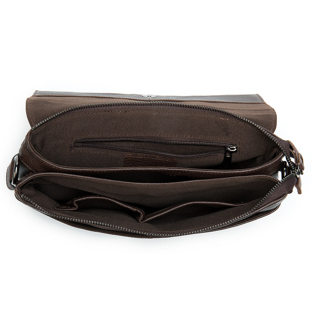 Men's Leather Large Capacity Soft Wrist Vintage Men's Messenger Bags