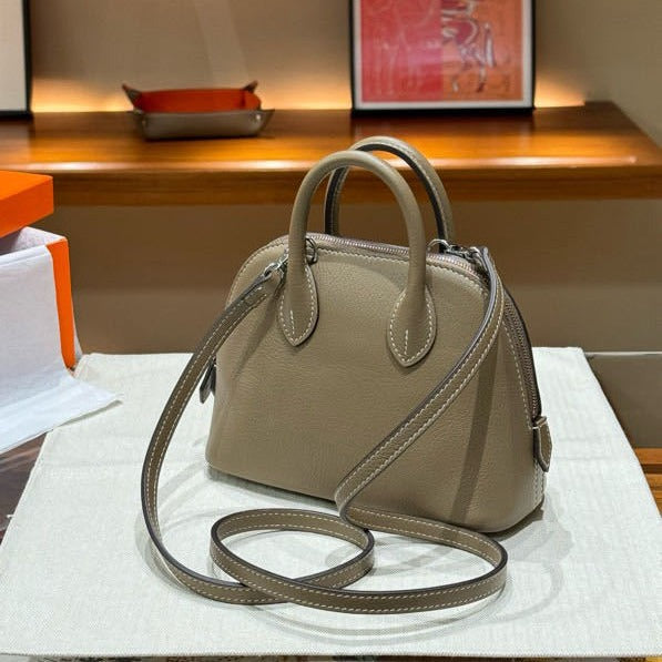 Women's Mini Sheepskin Shell Portable Bowling Leather Crossbody Bags