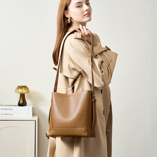 Women's Slouchy Trendy Genuine Leather High-grade Shoulder Bags