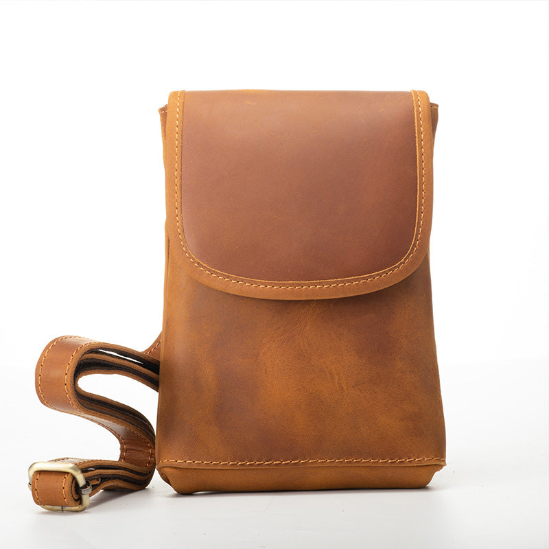 Cowhide Pouch Leather Portable Lightweight First Men's Waist Packs