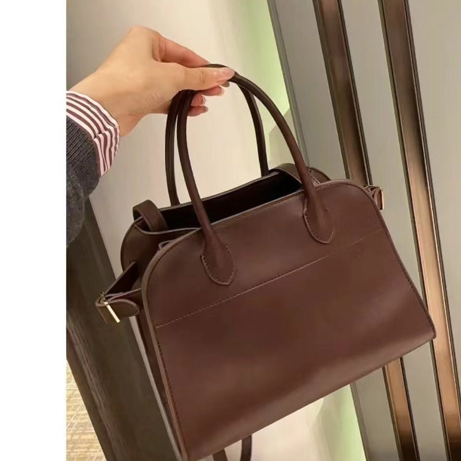 Charming Durable Classic Portable Cowhide Simple Handbags