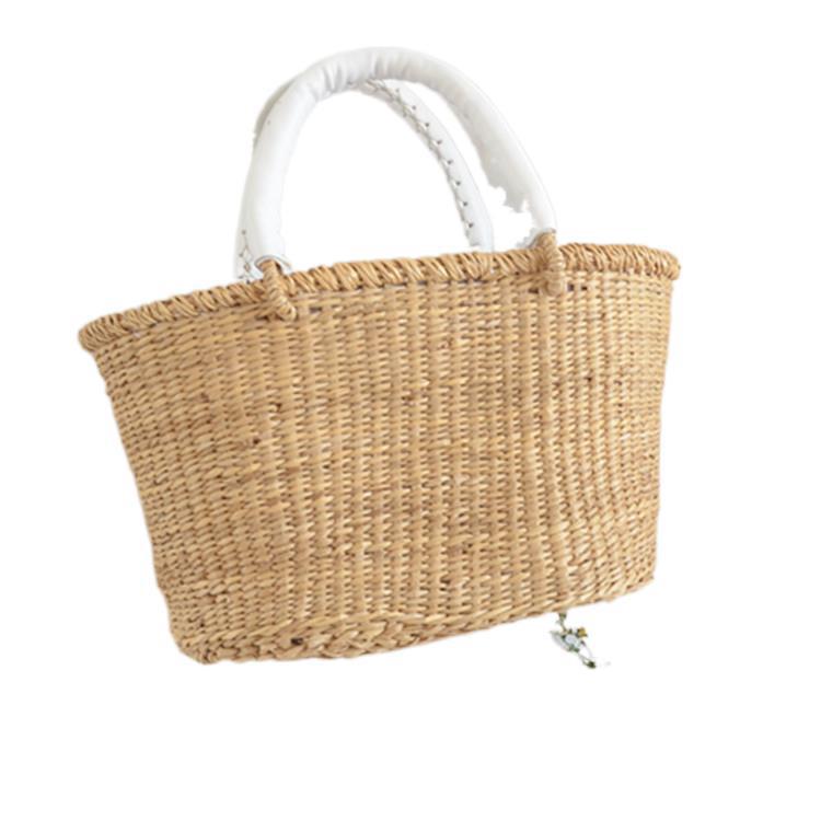 Women's Classic Charming Simple Leather Straw Handbags