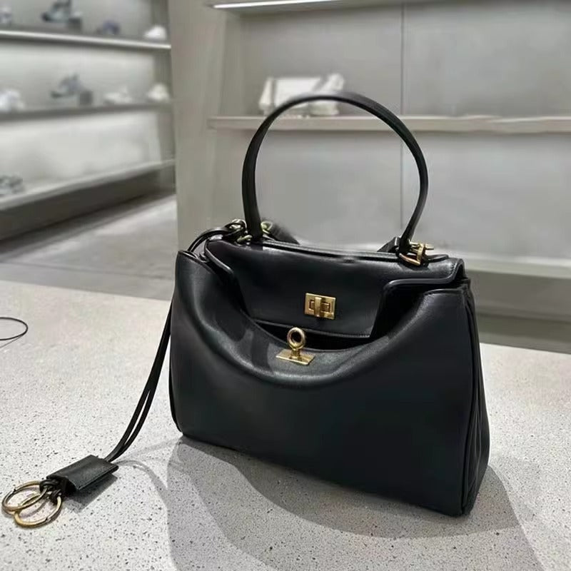 Women's Genuine Leather High-grade Underarm Commuter Kelly Tote Bags