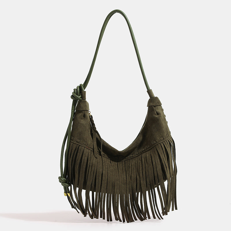 Bohemian Style Matte Tassel Large Capacity Tote Bags