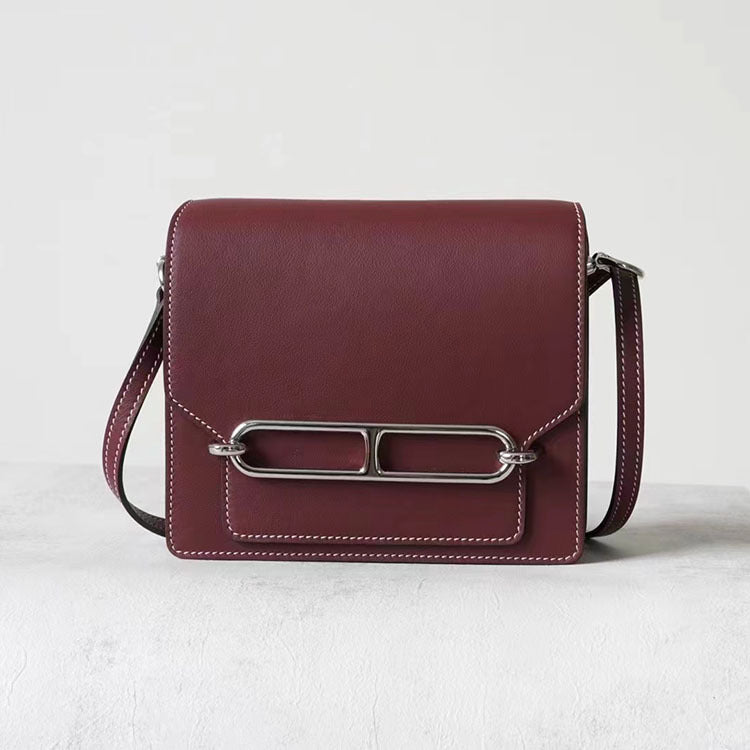 Women's Pig Nose Imported Cowhide Half Wax Shoulder Bags