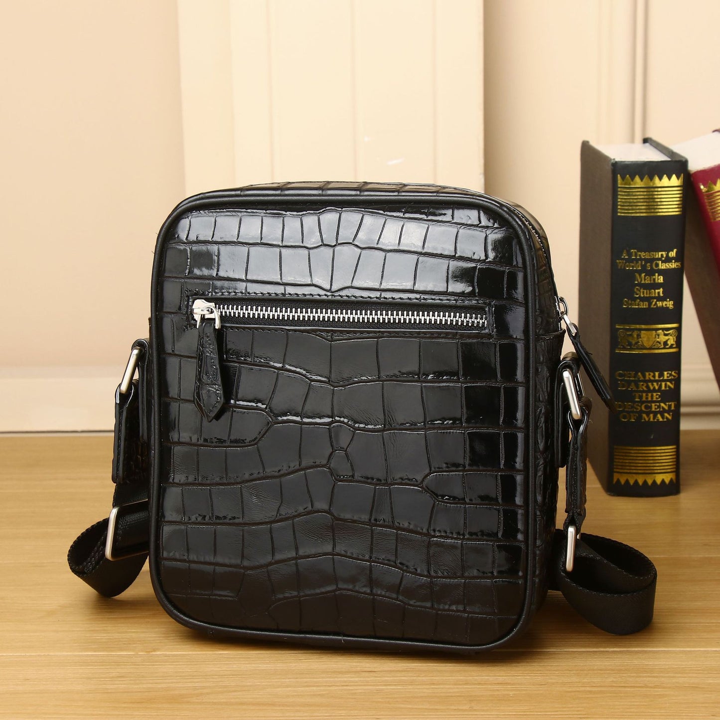 Men's Crocodile Pattern Fashion Cattlehide Leather Business Bags
