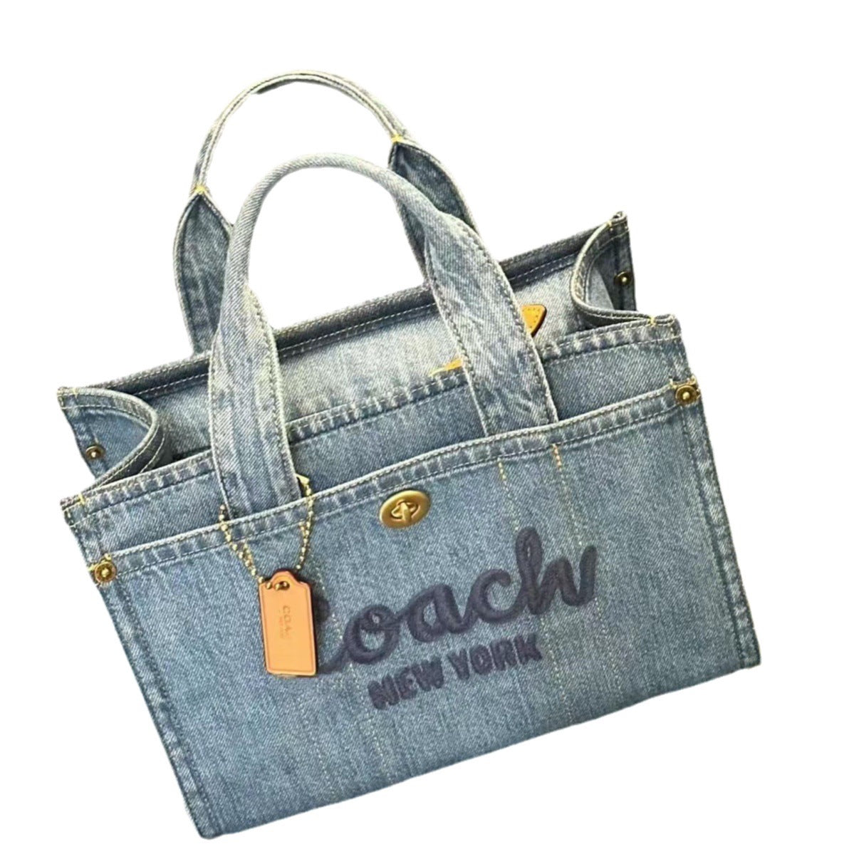 Washed Denim Canvas Portable Large Capacity Tote Bags