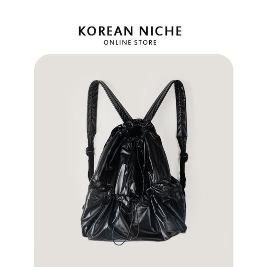 Sier Large Capacity Niche Pleated Drawstring Backpacks