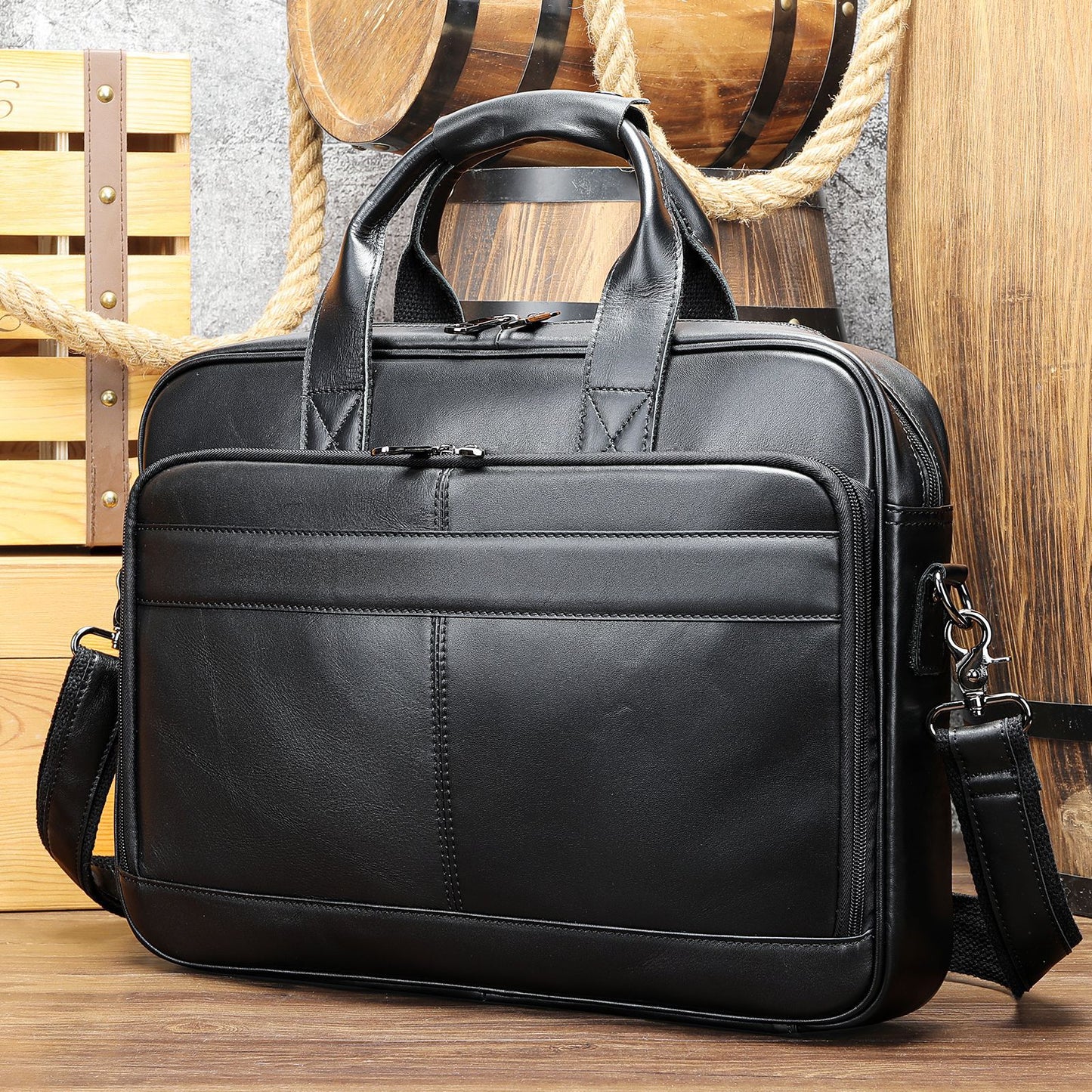Men's Classic Business Leather Inch Computer Handbags