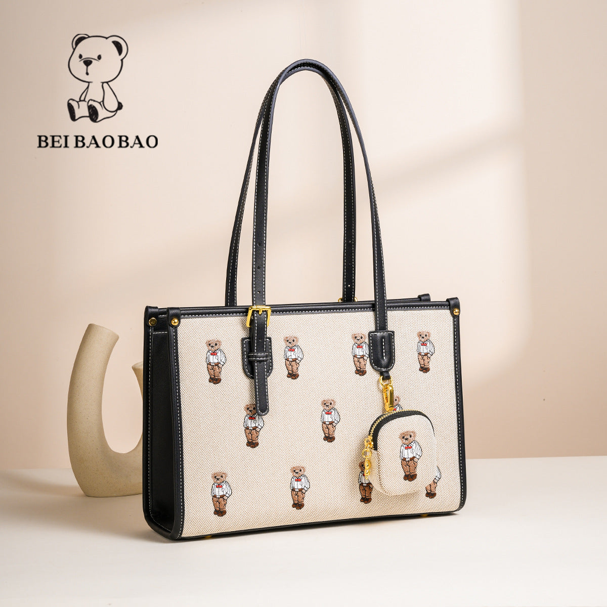 Source Embroidery Bear Female Summer Large Capacity Tote Bags