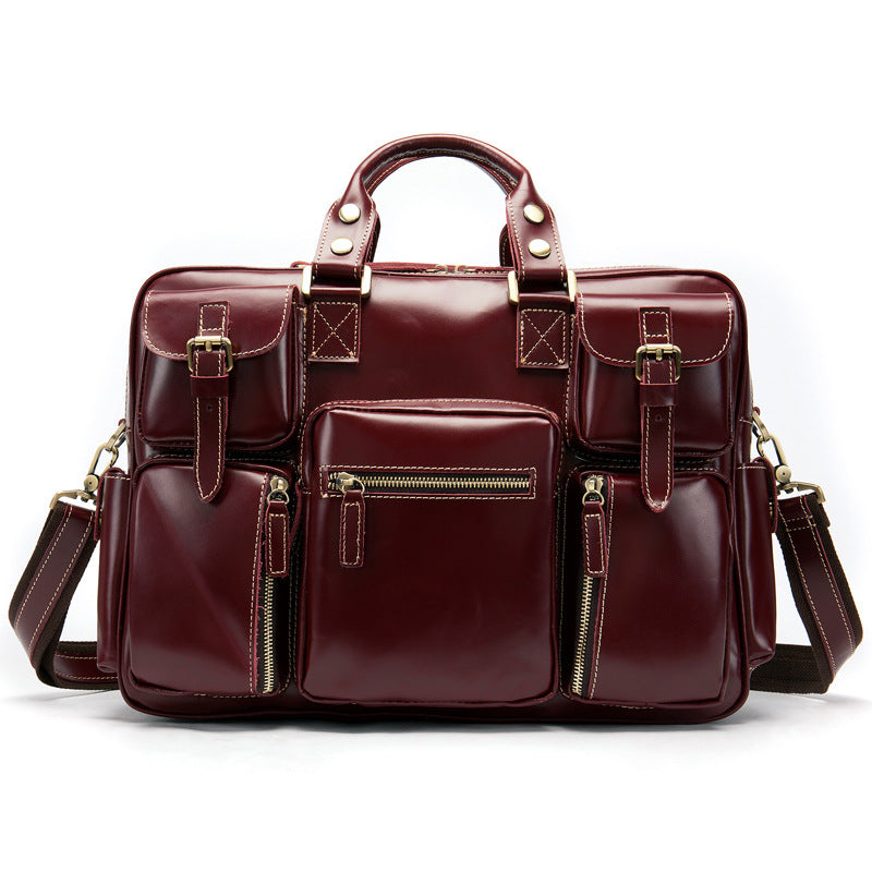 Men's Horse Leather Vintage Top Layer Cowhide Men's Shoulder Bags