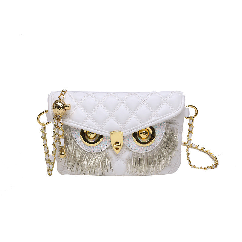 Fashion Women's Tassel Owl Mask Design Shoulder Bags