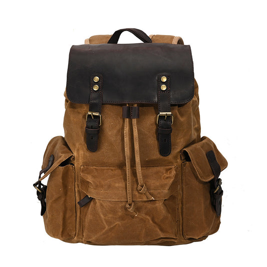 Retro Waxed Canvas Sport Climbing Crazy Backpacks
