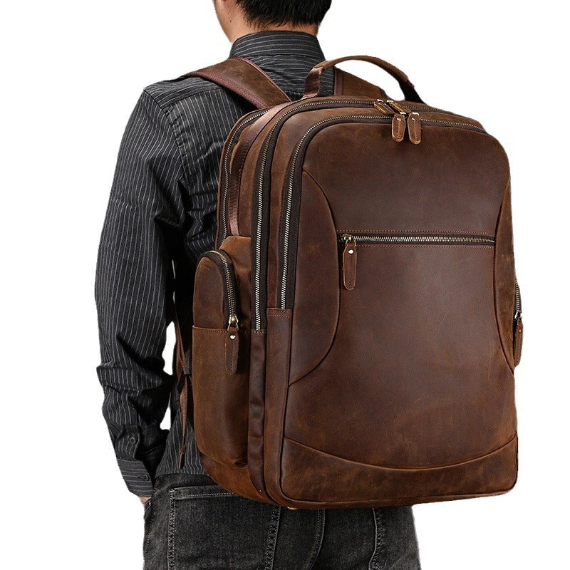 Men's Horse Leather Vintage Genuine Inch First Backpacks