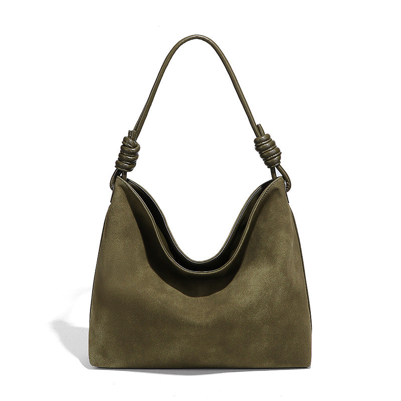 Women's Underarm Large Capacity Commuter Frosted Suede Shoulder Bags