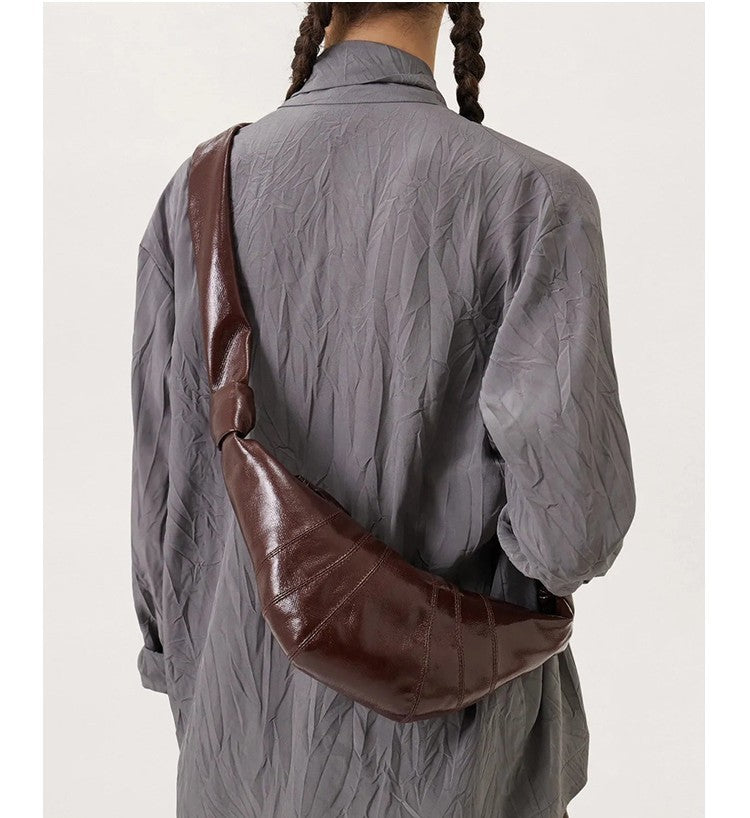 Linen Coated Croissant Niche Ode Advanced Texture Crossbody Bags