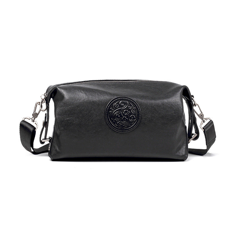 Men's Vertical First Layer Cowhide Large Capacity Men's Shoulder Bags