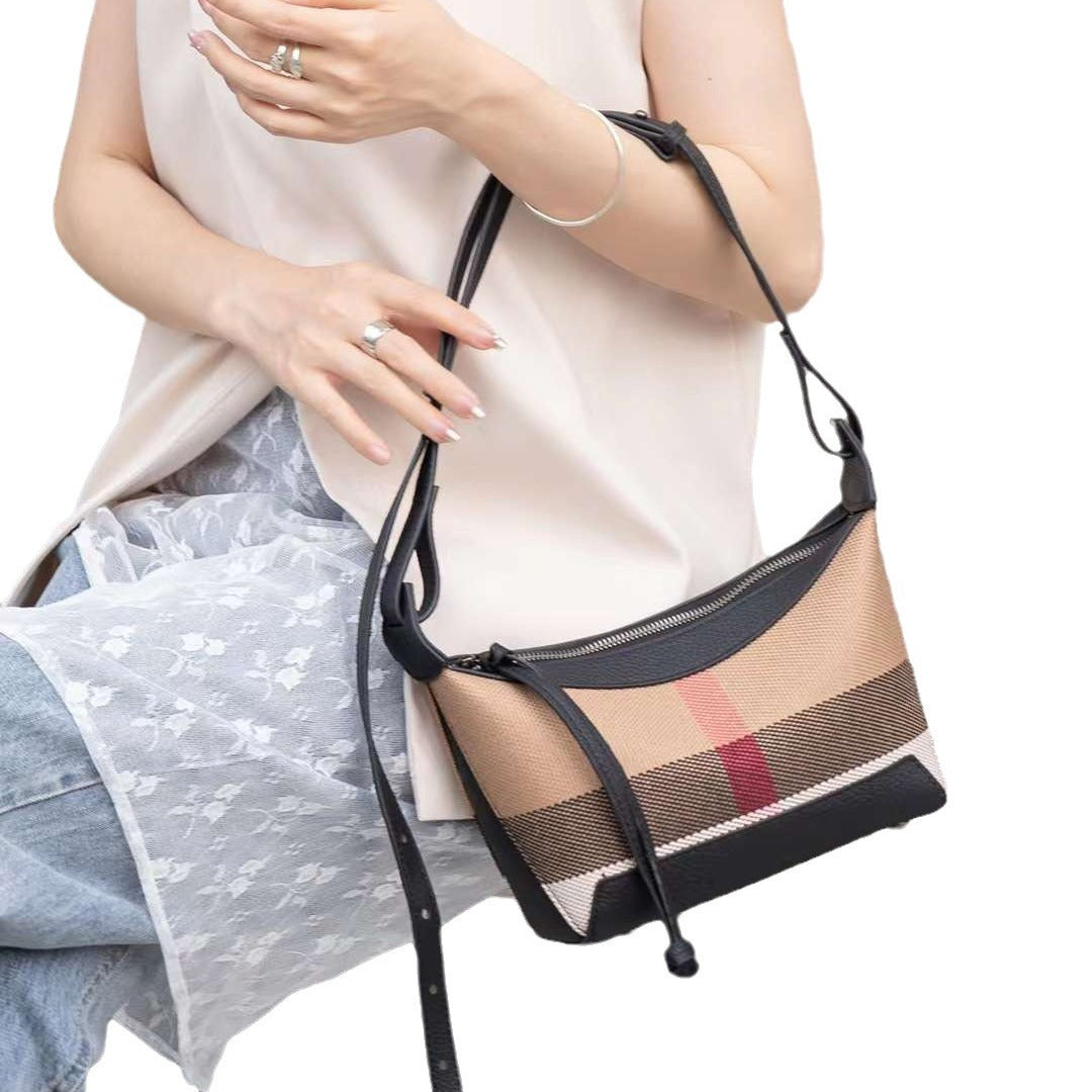 Women's High-grade Plaid Underarm Spring Woolen Selenodont Bags