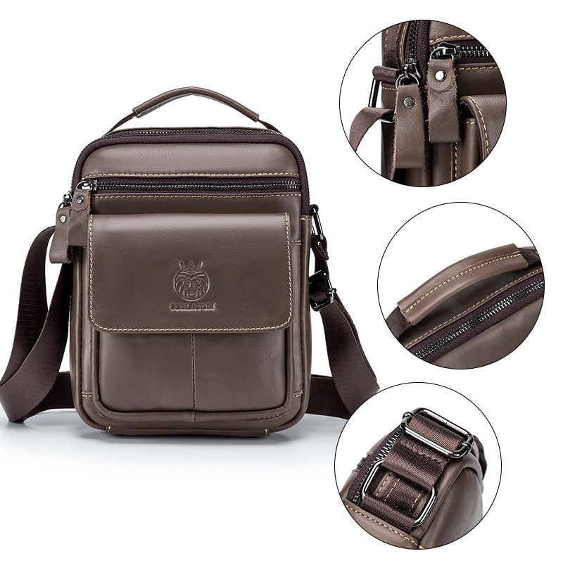 Men's First Layer Cowhide Genuine Leather Men's Shoulder Bags