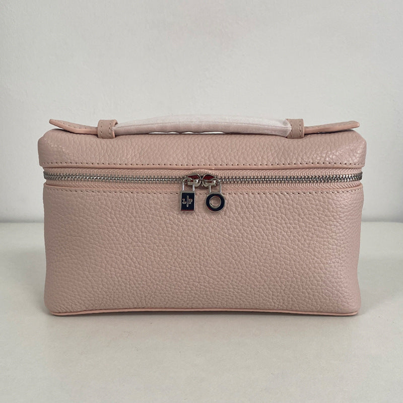 Cowhide Lunch Box Stylish Good Texture Pocket Simple Shoulder Bags
