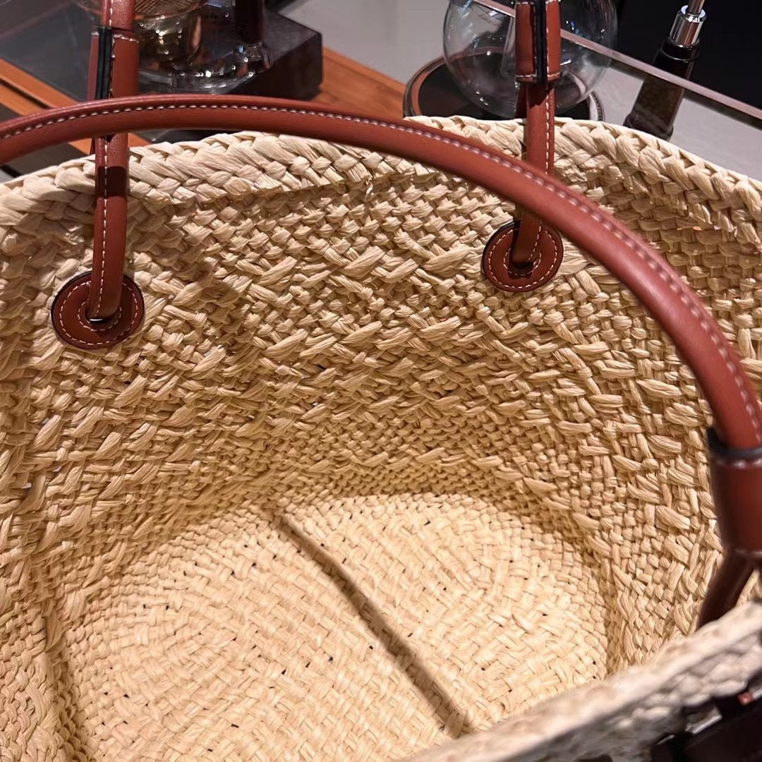 French Rattan Straw Pastoral Style Hand-woven Shoulder Bags