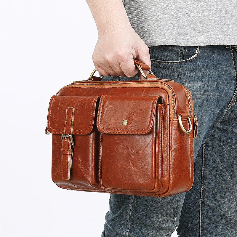 Men's Genuine Leather Top Layer Cowhide Men's Handbags