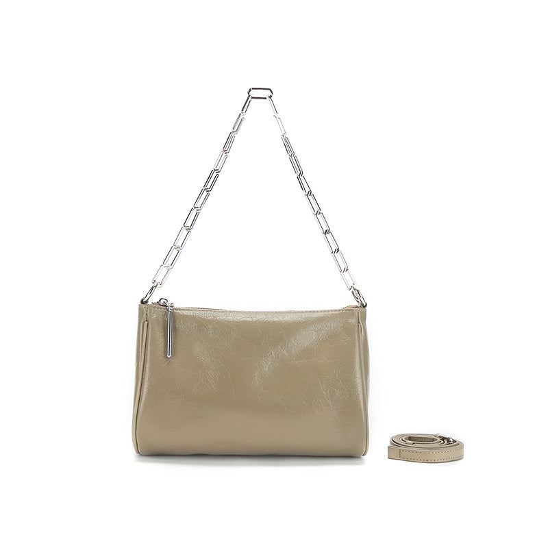 Women's Summer Leather Cylinder Chain Pillow Fashion Shoulder Bags