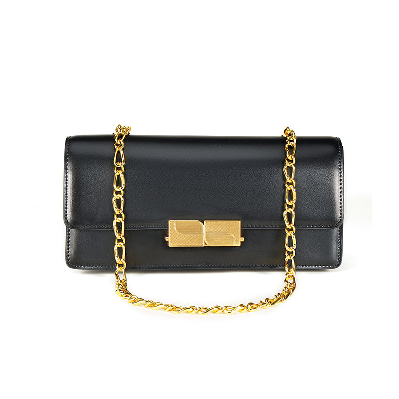 Women's Chain High-grade French Stick Design Genuine Shoulder Bags