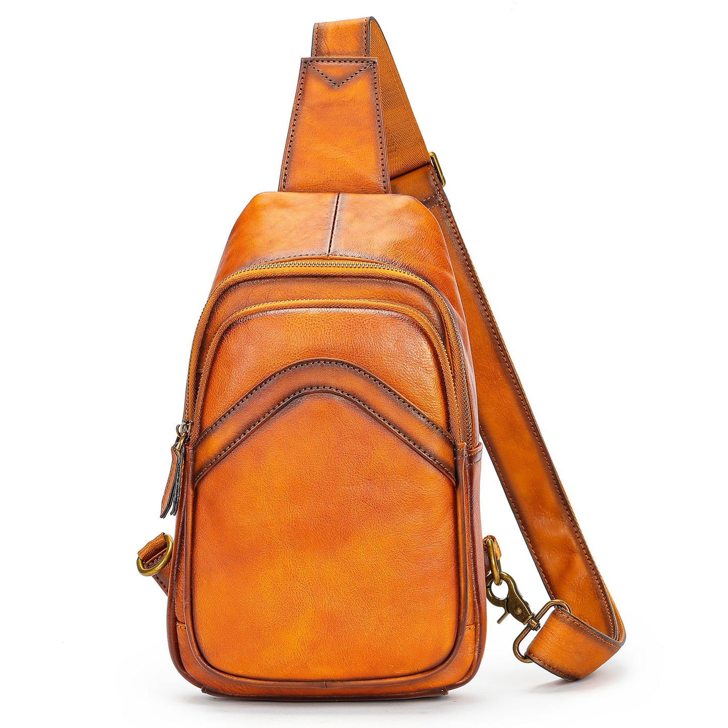 Men's Genuine Leather First Layer Cowhide Business Men's Chest Bags