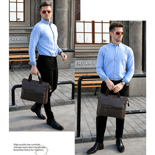 Men's First Layer Cowhide Computer Business Men's Briefcases
