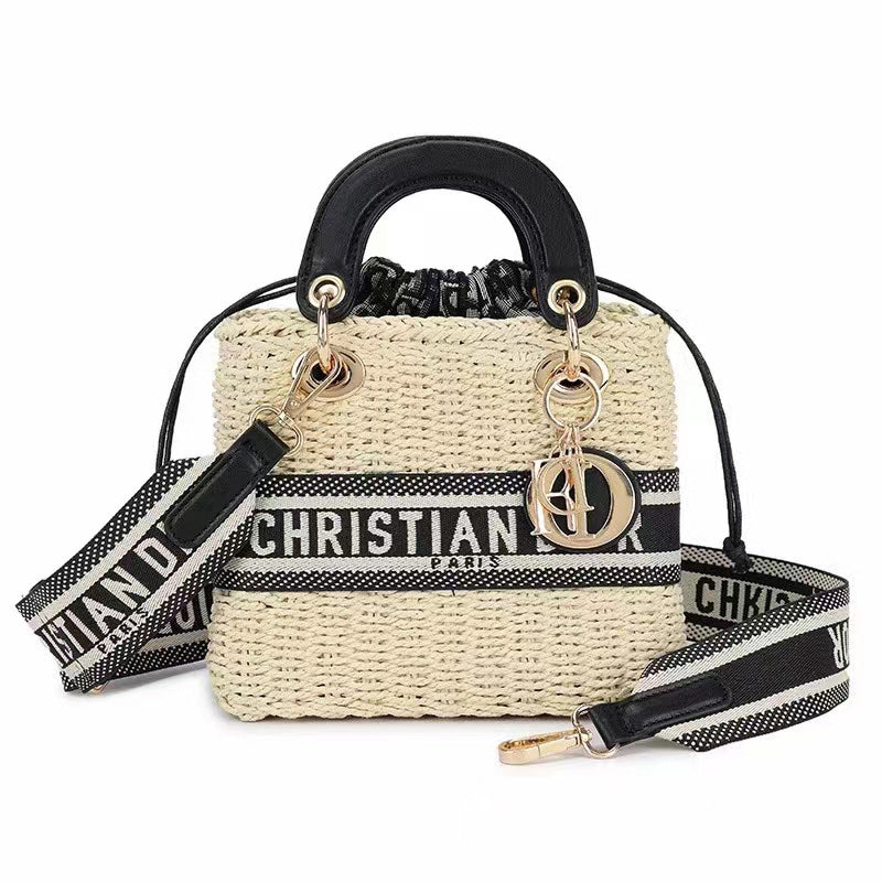 Women's Fashion Woven Wide Strap Beach Straw Handbags