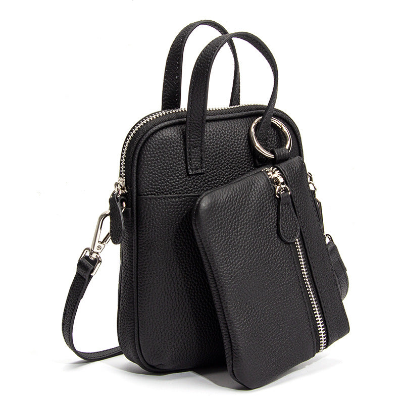 Women's Large Capacity Vertical Genuine Leather Niche Phone Bags
