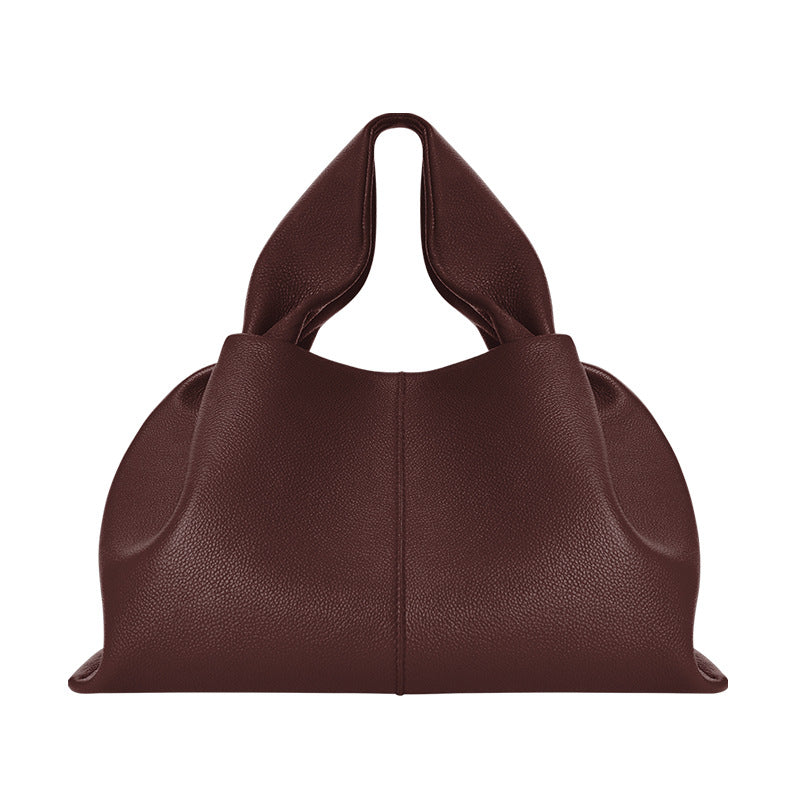 Women's First Layer Cowhide Dumpling French Niche Minority Handbags