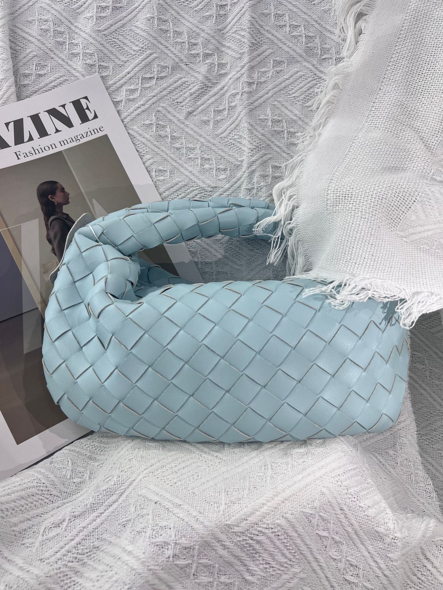 Women's Genuine Leather Hand-woven Cloud Soft Pleated Handbags