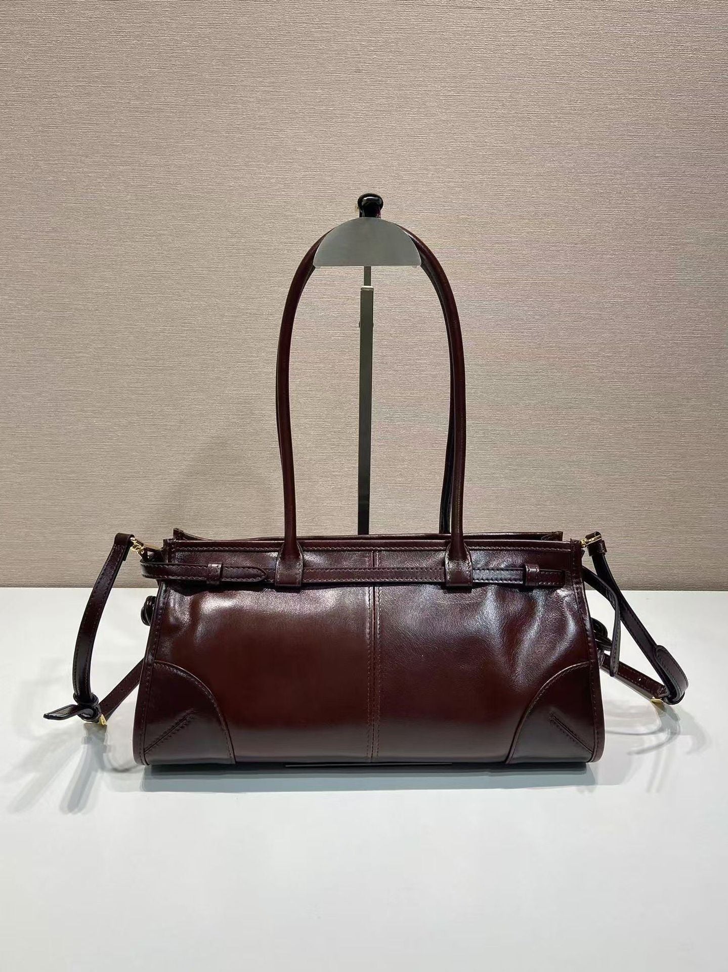 Wax Leather Long Underarm Vintage Pair Shoulder Bags