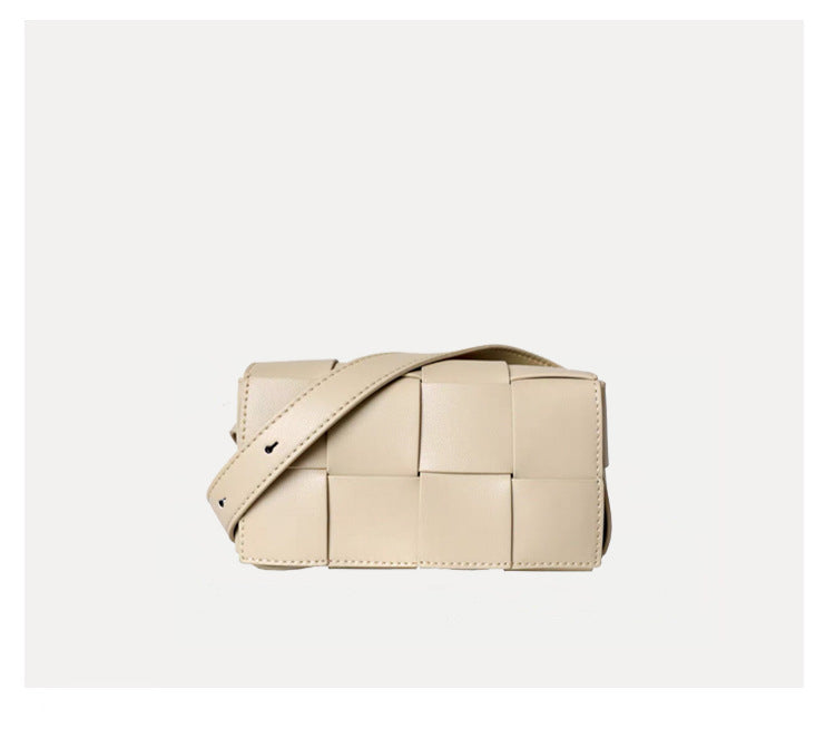 Authentic Leather Weave Female One Gold Bags
