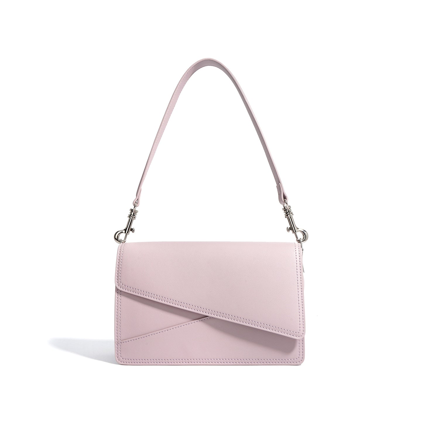 Geometric Simple Commute Contrast Color Cowhide Crossbody Bags