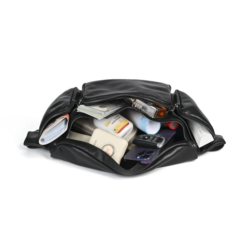 Men's Super Soft Leather Trendy Top Layer Men's Chest Bags