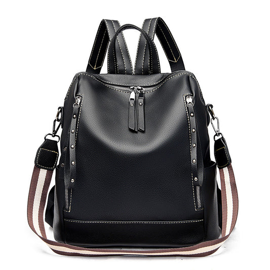Women's Genuine Leather Korean Versatile Large Capacity Backpacks