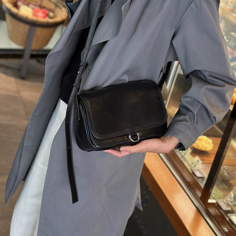 Women's Top Layer Vegetable Tanning Leather Simple Shoulder Bags