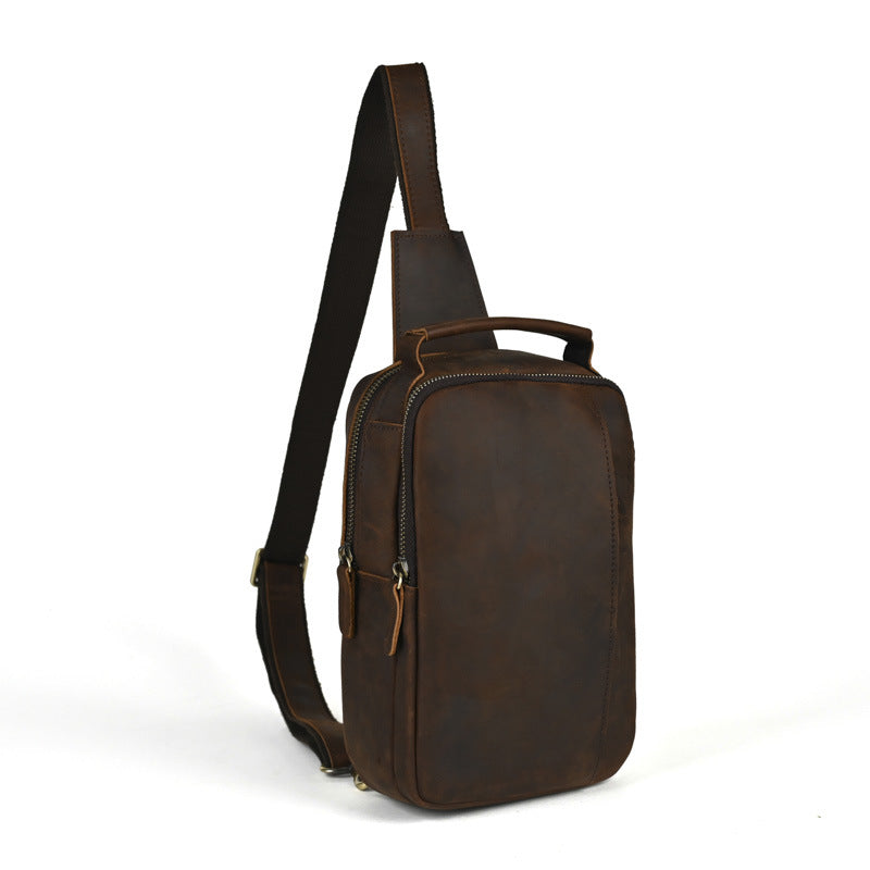 Men's Ancient Hipster First Layer Crazy Horse Men's Chest Bags