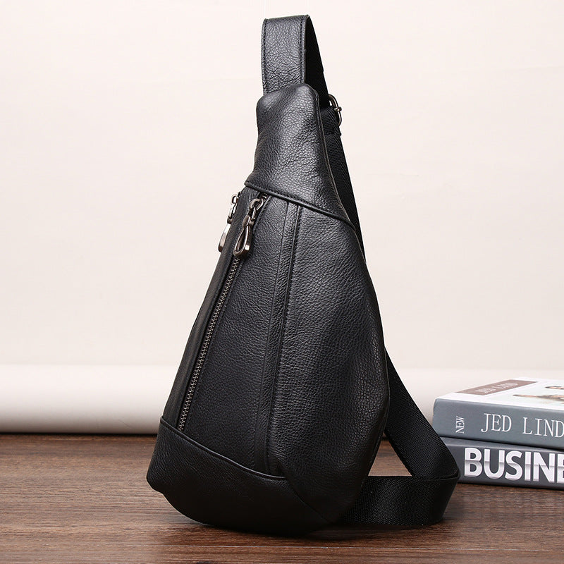 Men's Niu Leather Mini First Layer Cowhide Men's Chest Bags