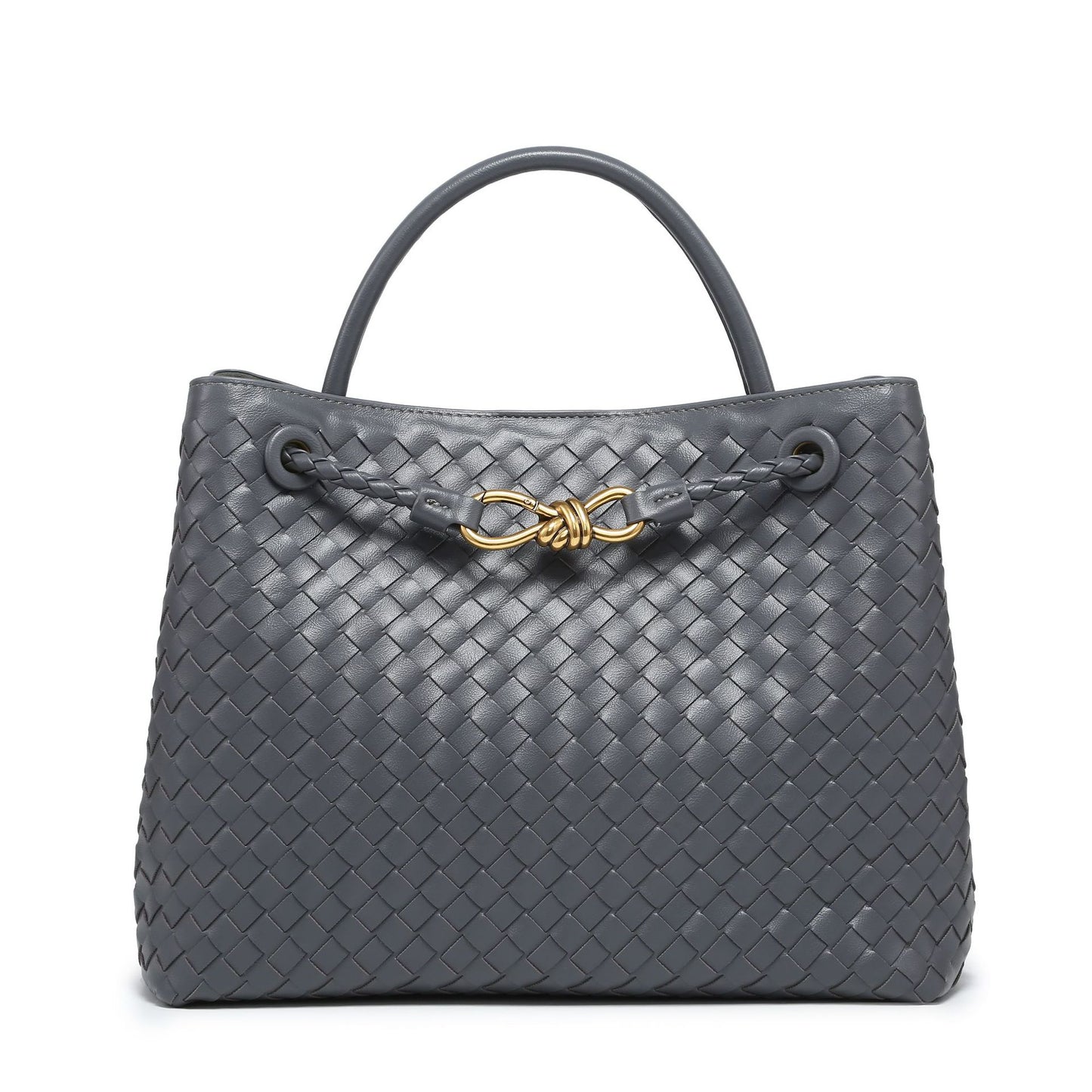 Woven Metal Cord Fastener Large Capacity Crossbody Bags